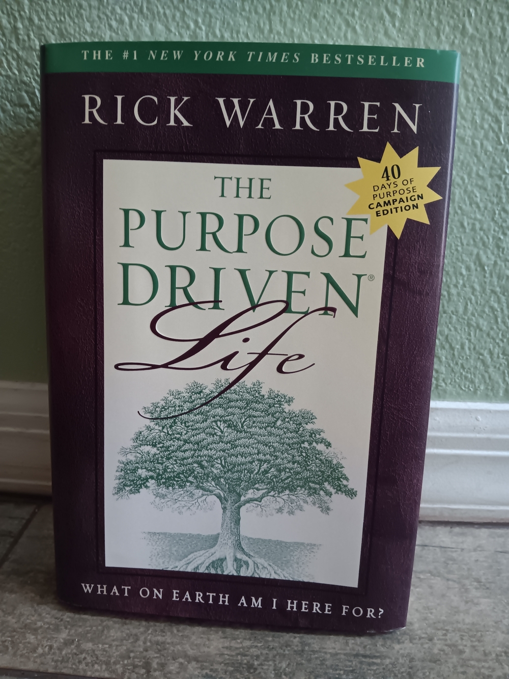 Rick Warren The Purpose Driven Life Hardcover - Green & Burgundy